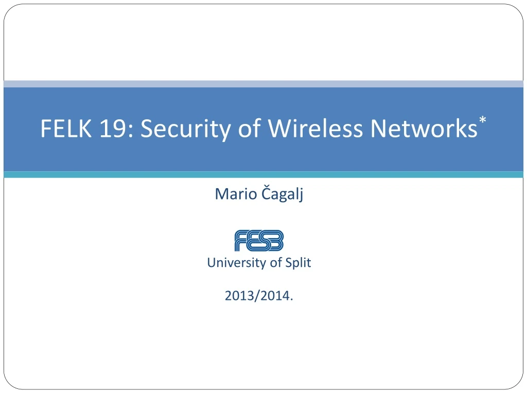 felk 19 security of wireless networks