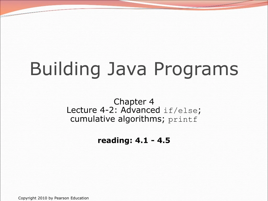 building java programs