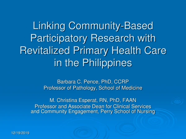 Barbara C. Pence, PhD, CCRP Professor of Pathology, School of Medicine