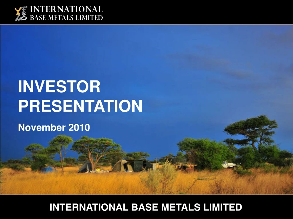 investor presentation november 2010