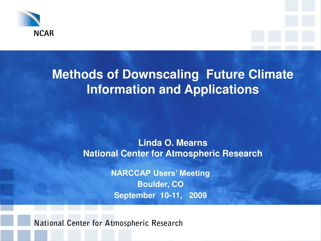methods of downscaling future climate information