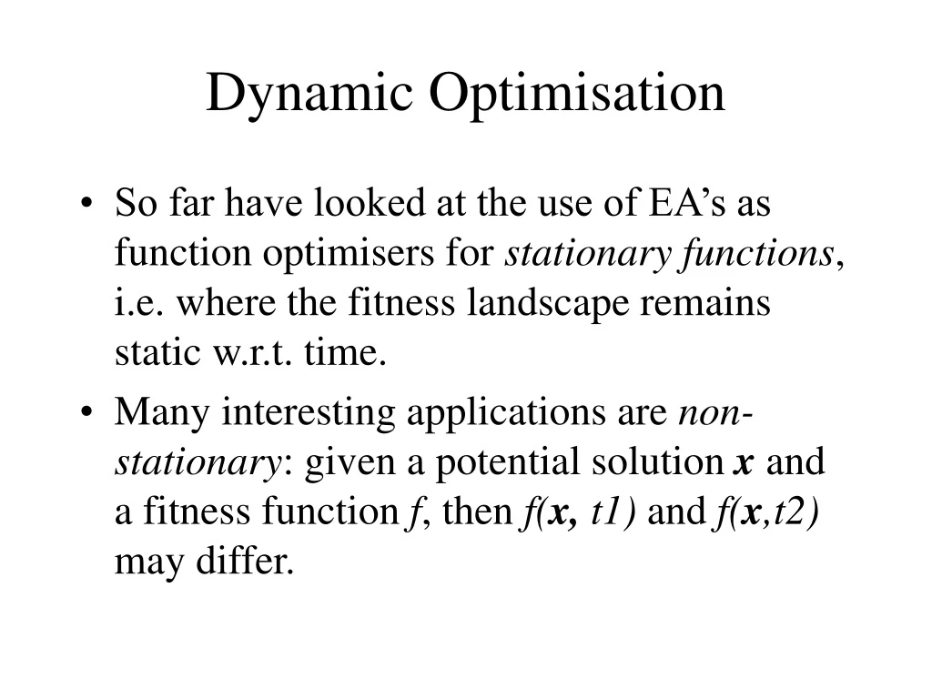 dynamic optimisation