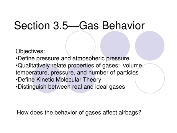 Section 3.5—Gas Behavior