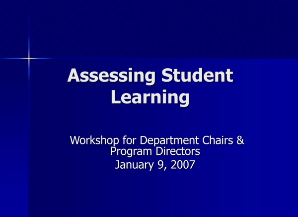 Assessing Student Learning