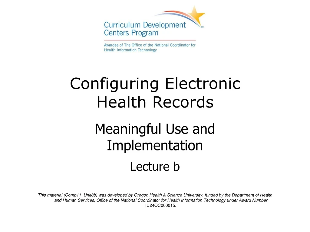 configuring electronic health records