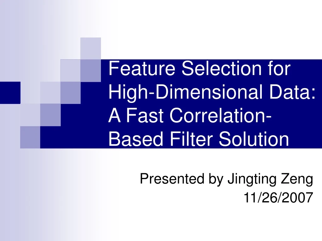 feature selection for high dimensional data a fast correlation based filter solution