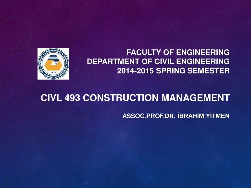 faculty of engineering department of civil engineering 2014 2015 spring semester