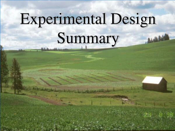 Experimental Design Summary