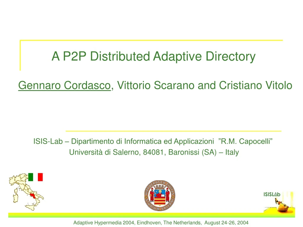 a p2p distributed adaptive directory gennaro