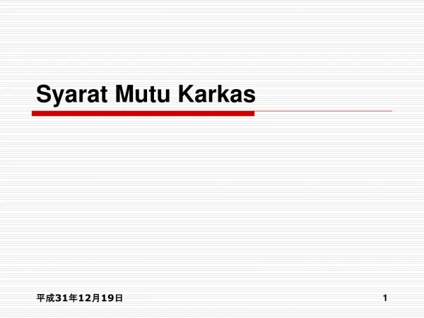 Syarat Mutu Karkas