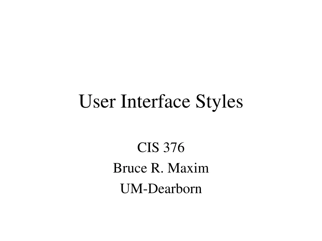 user interface styles