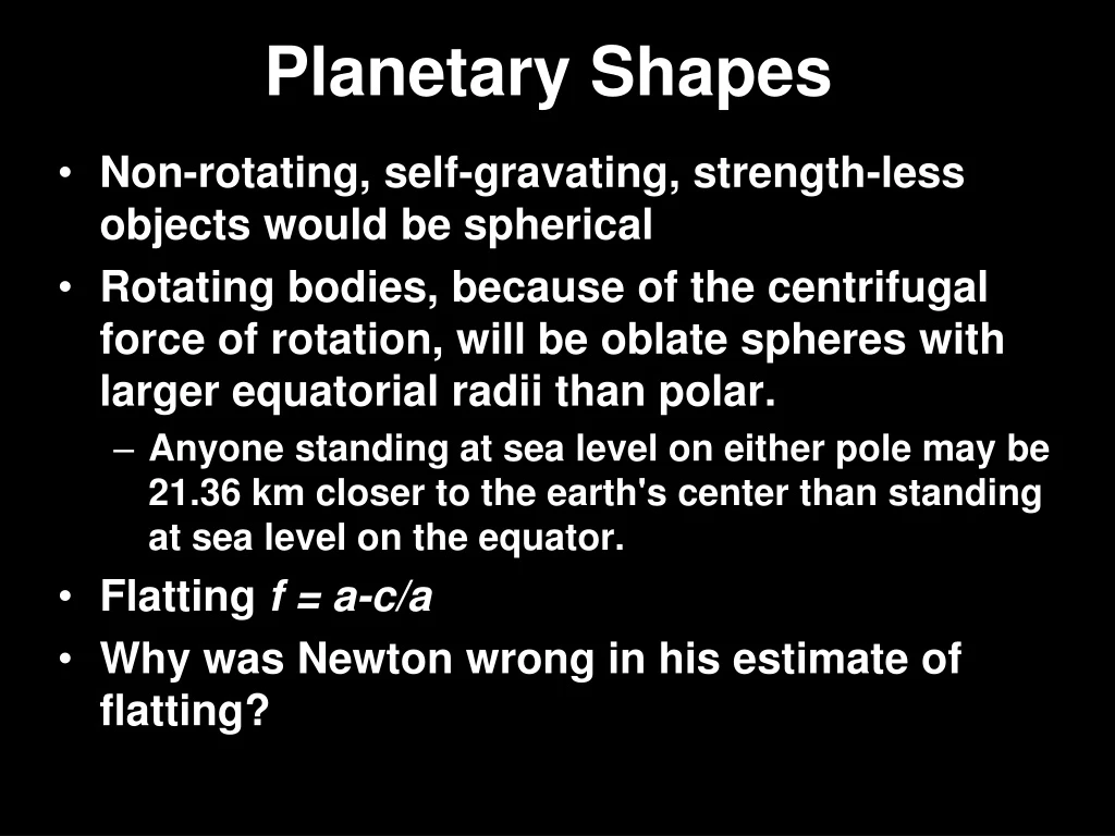 planetary shapes