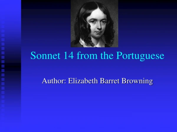 Sonnet 14 from the Portuguese