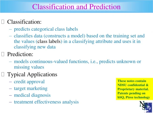 Classification and Prediction