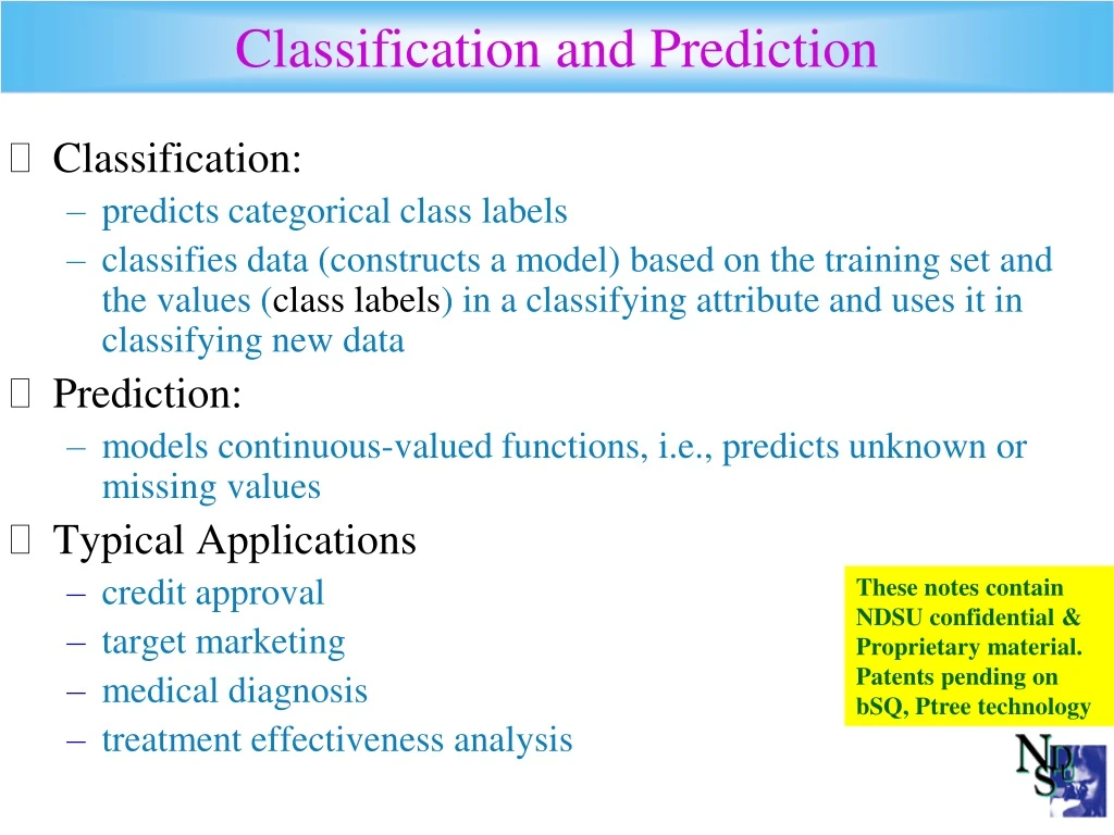 classification and prediction