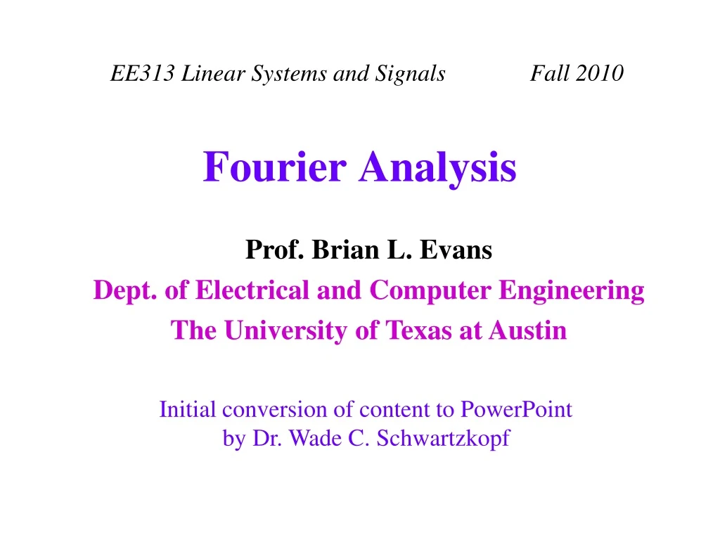 fourier analysis