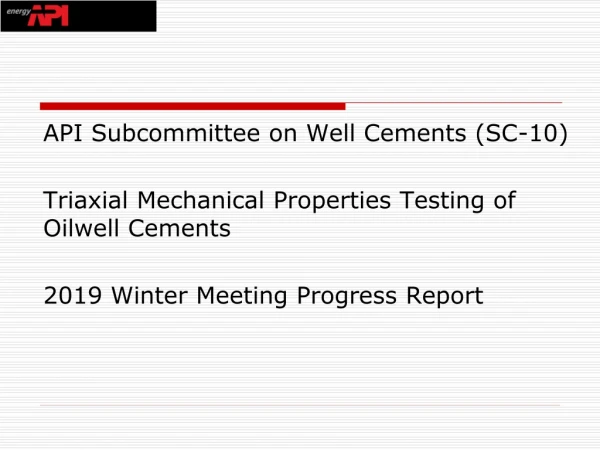 API Subcommittee on Well Cements (SC-10)