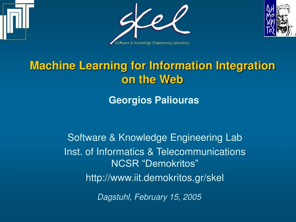 machine learning for information integration on the web