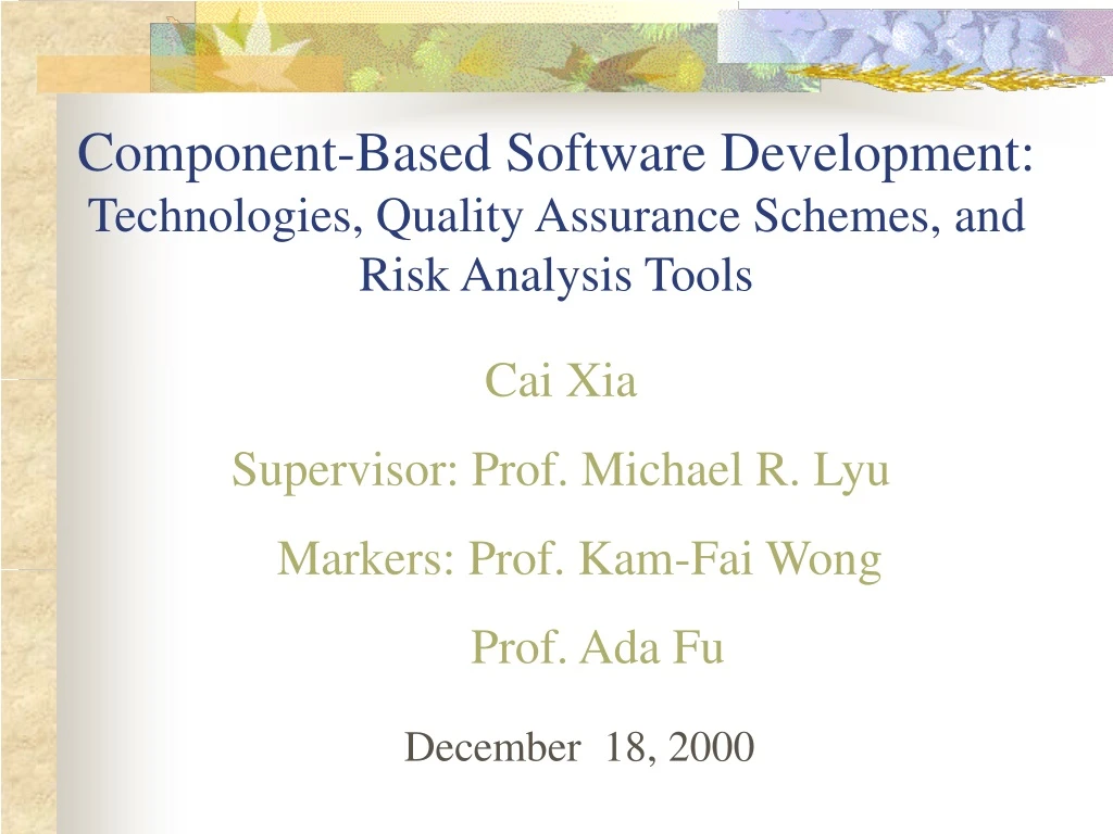 component based software development technologies