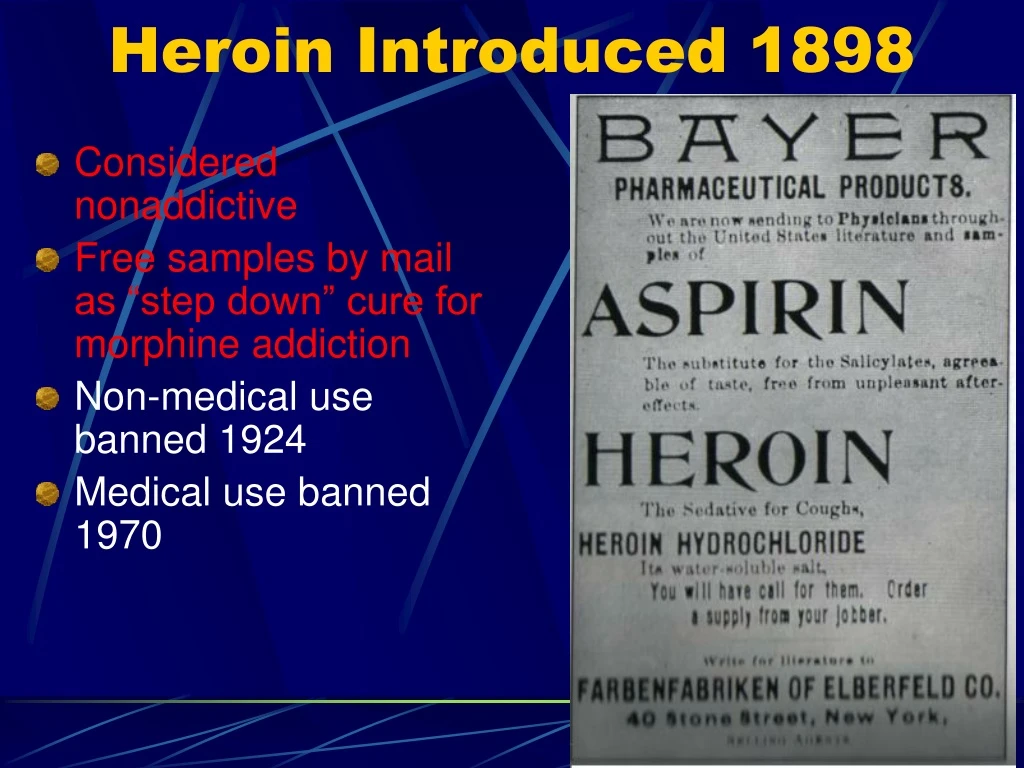 heroin introduced 1898