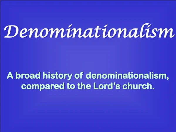 Denominationalism