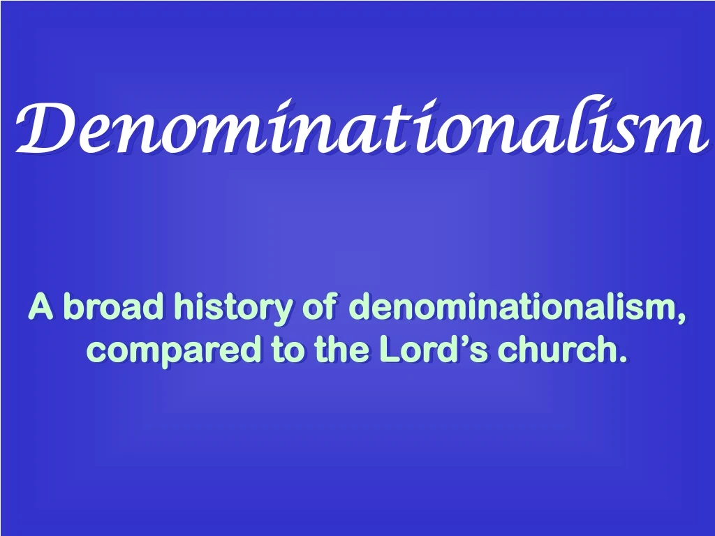 denominationalism