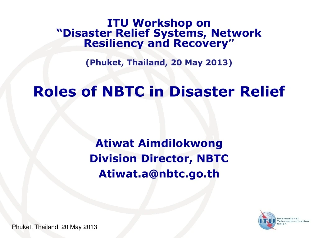 roles of nbtc in disaster relief