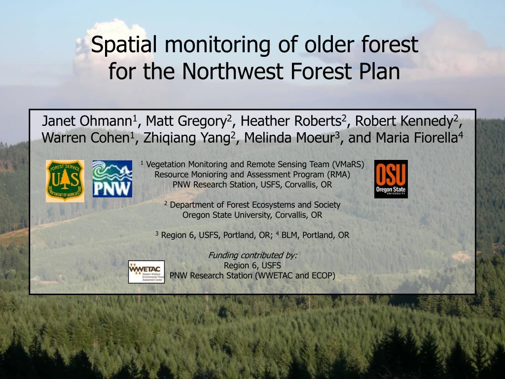 spatial monitoring of older forest for the northwest forest plan