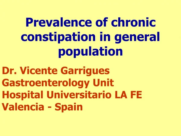 Prevalence of chronic constipation in general population