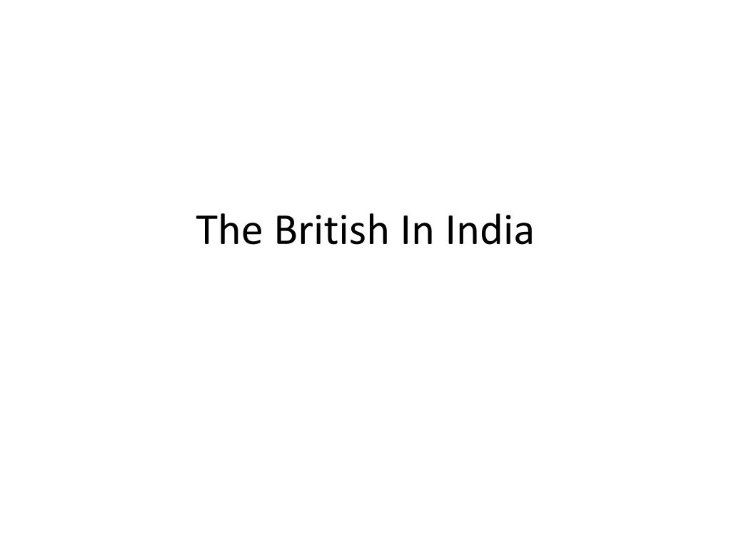 the british in india