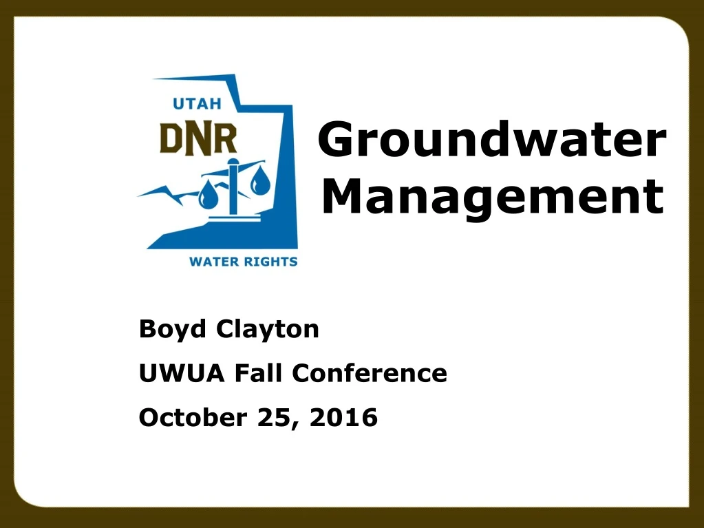 groundwater management