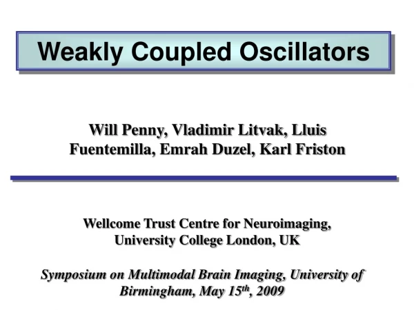 Weakly Coupled Oscillators