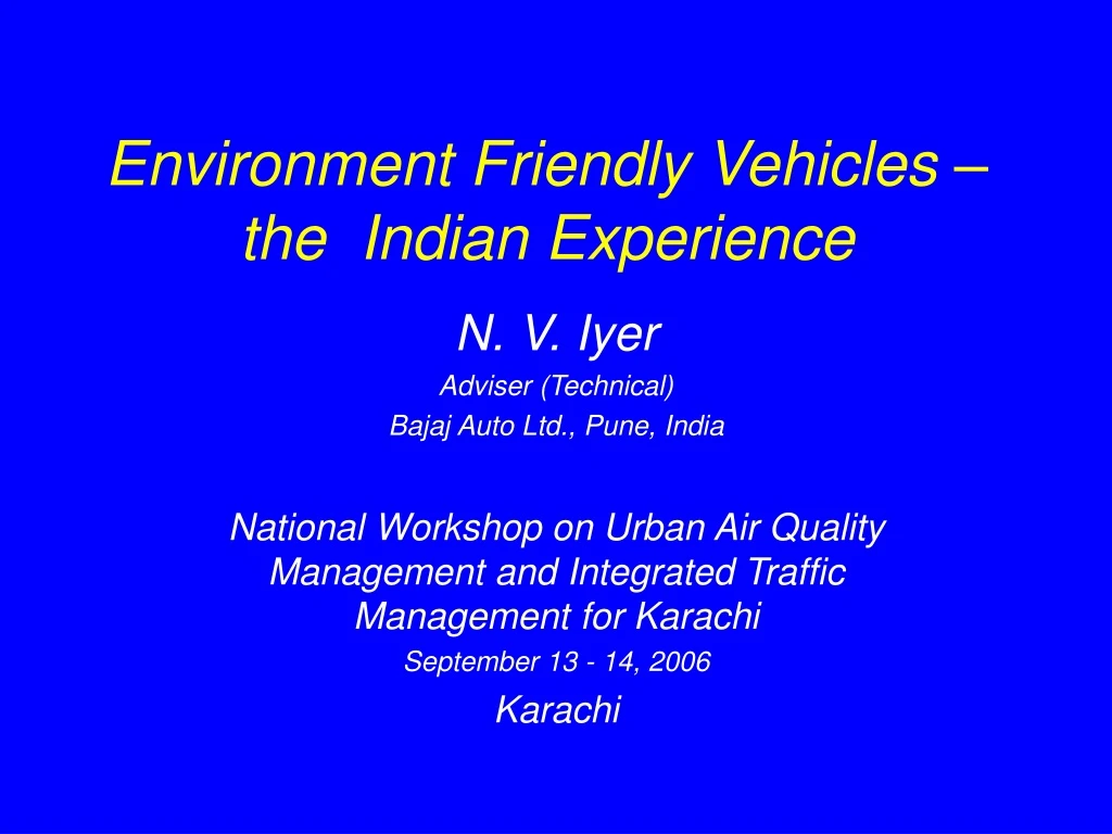 environment friendly vehicles the indian experience