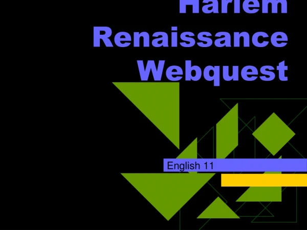 Harlem Renaissance Webquest