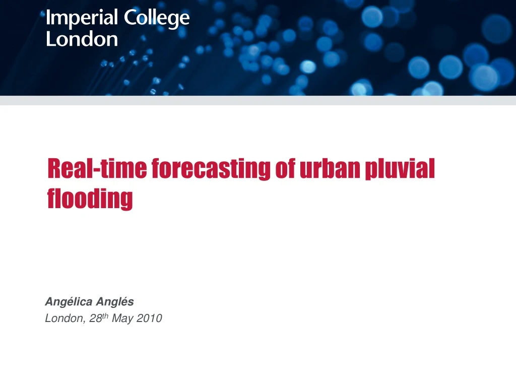 real time forecasting of urban pluvial flooding