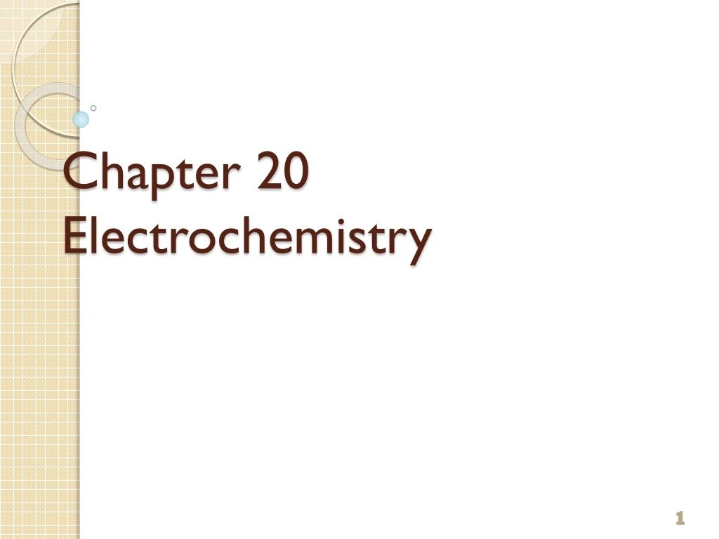 chapter 20 electrochemistry