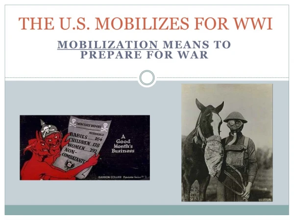 THE U.S. MOBILIZES FOR WWI