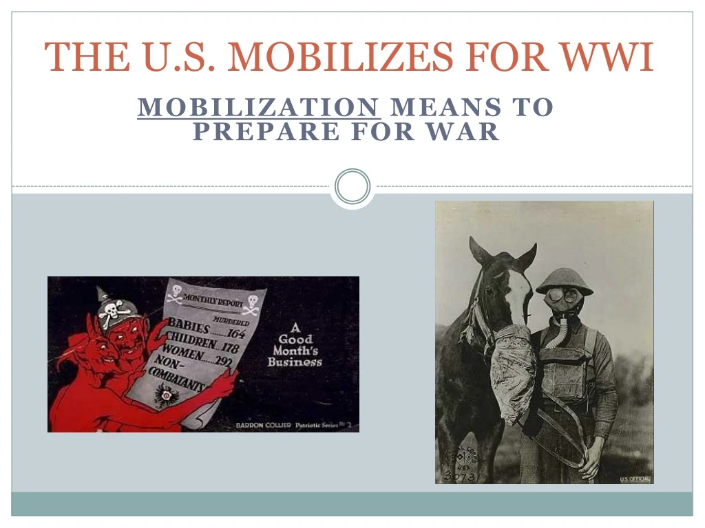 the u s mobilizes for wwi