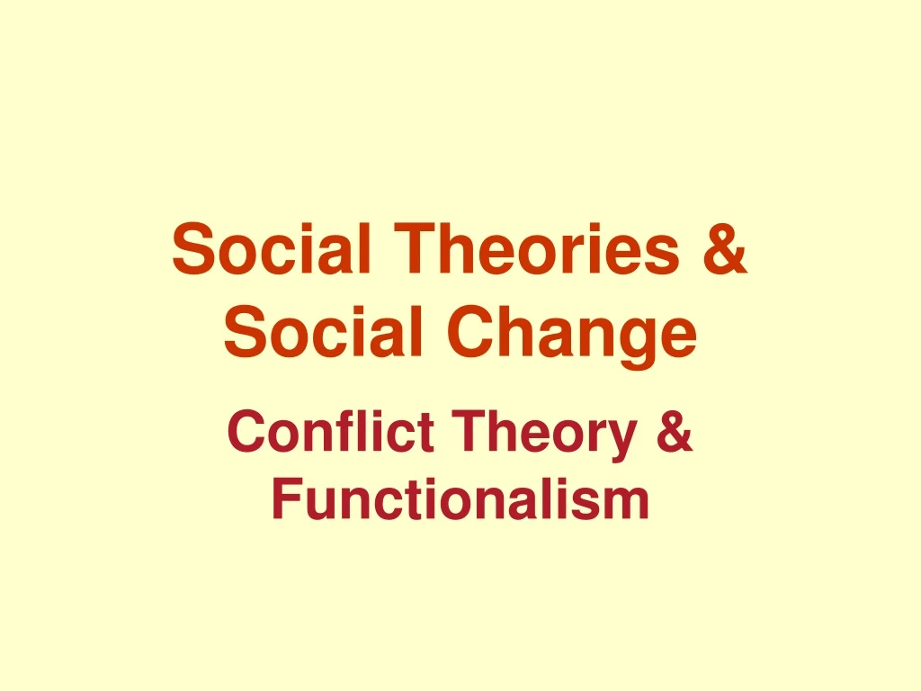 social theories social change