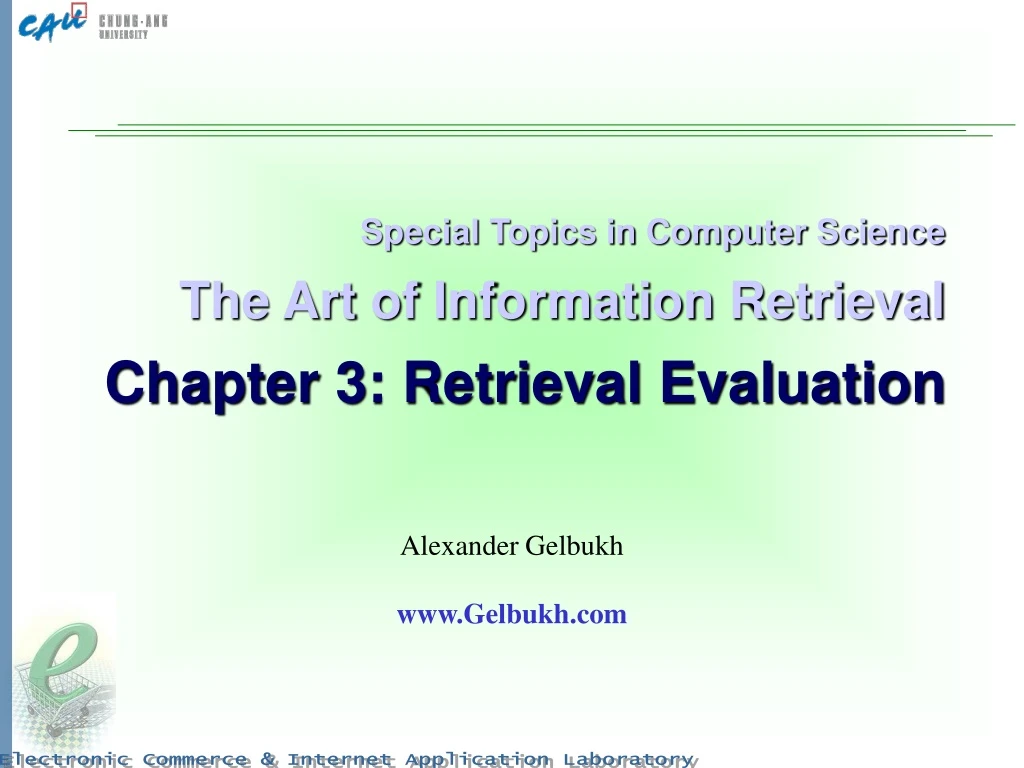 special topics in computer science the art of information retrieval chapter 3 retrieval evaluation