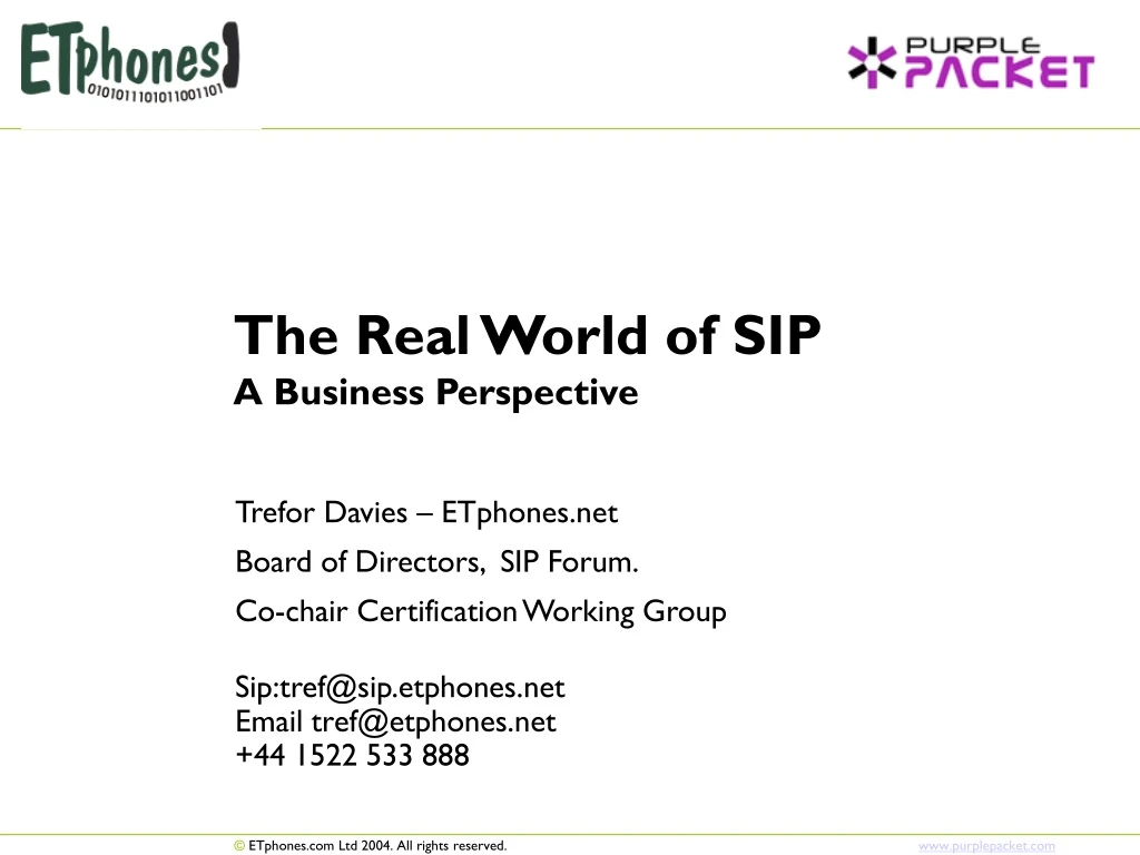 the real world of sip a business perspective
