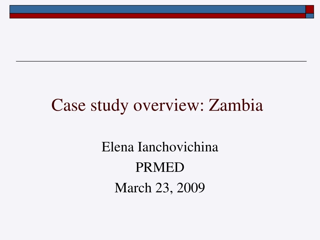 case study overview zambia