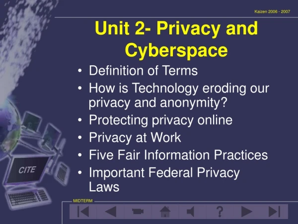 Unit 2- Privacy and Cyberspace