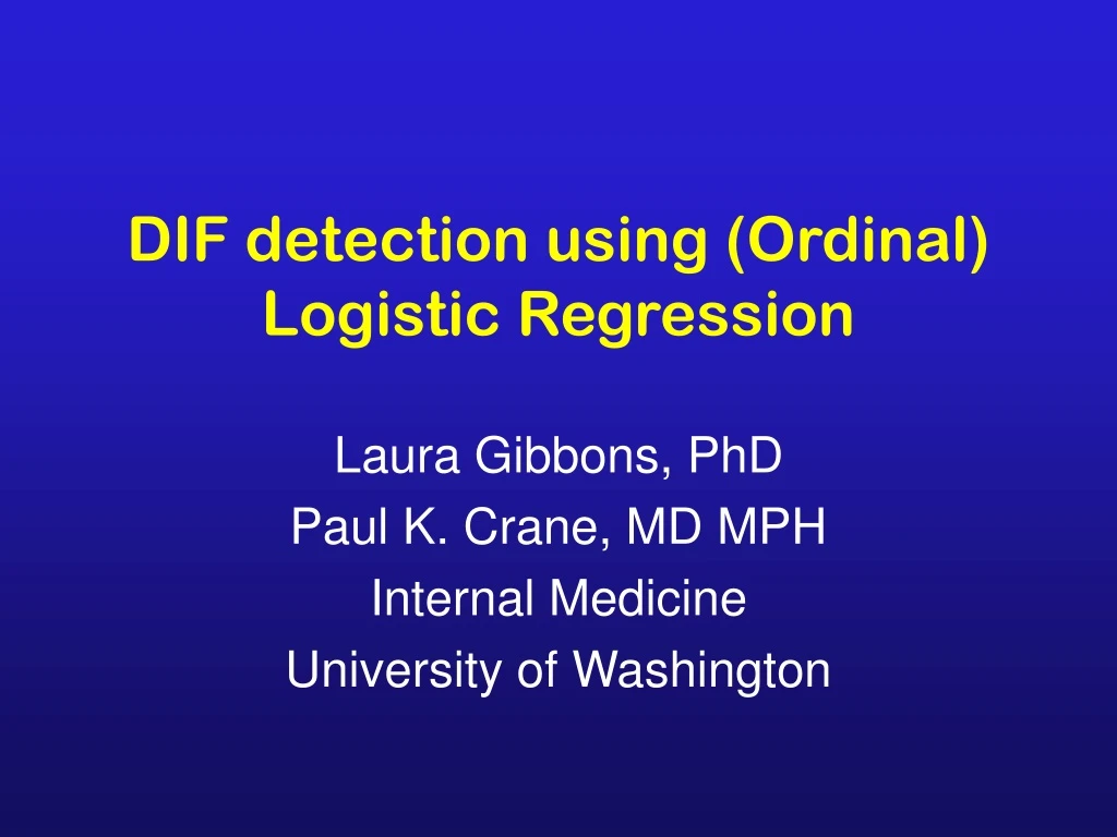 dif detection using ordinal logistic regression
