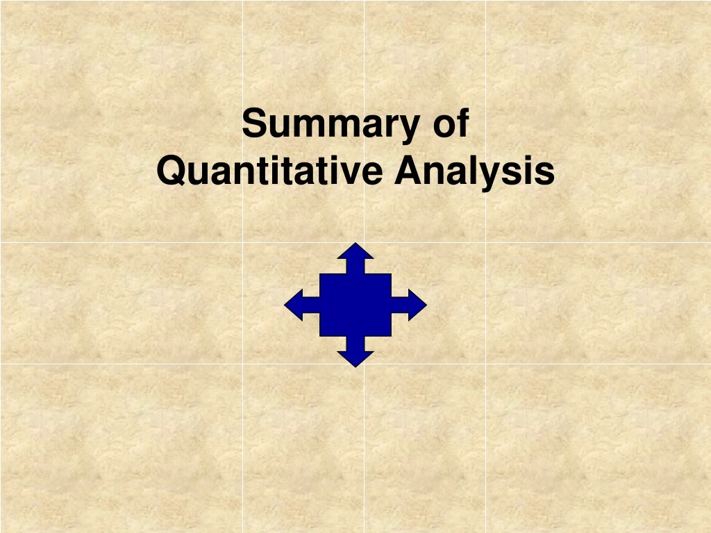 summary of quantitative analysis