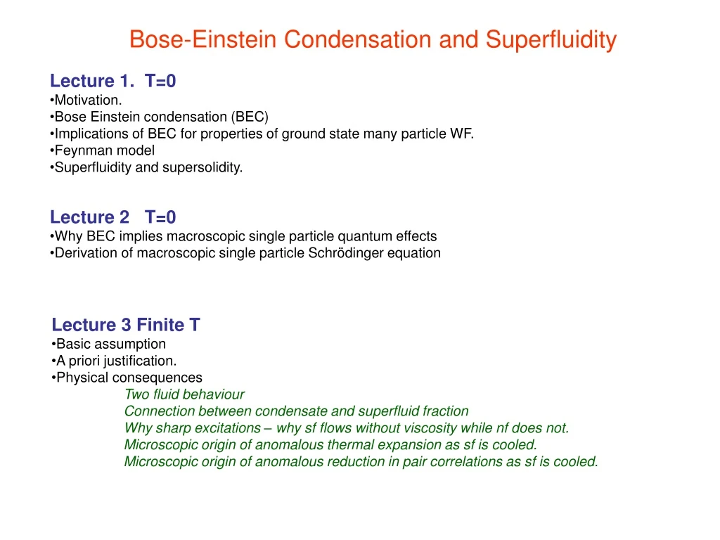 bose einstein condensation and superfluidity