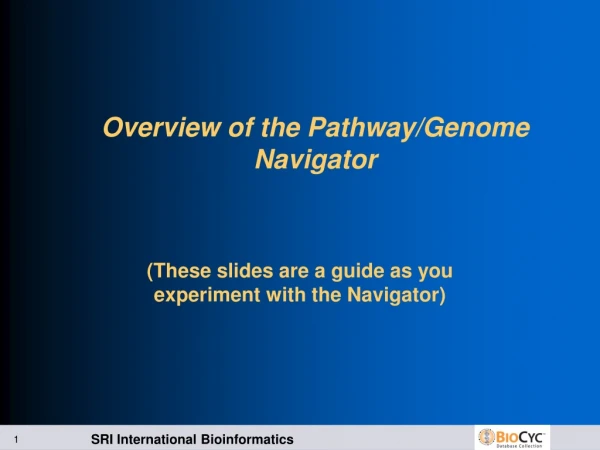 Overview of the Pathway/Genome Navigator