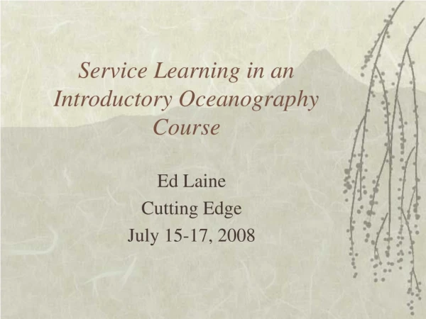 Service Learning in an Introductory Oceanography Course