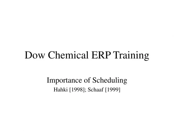 Dow Chemical ERP Training
