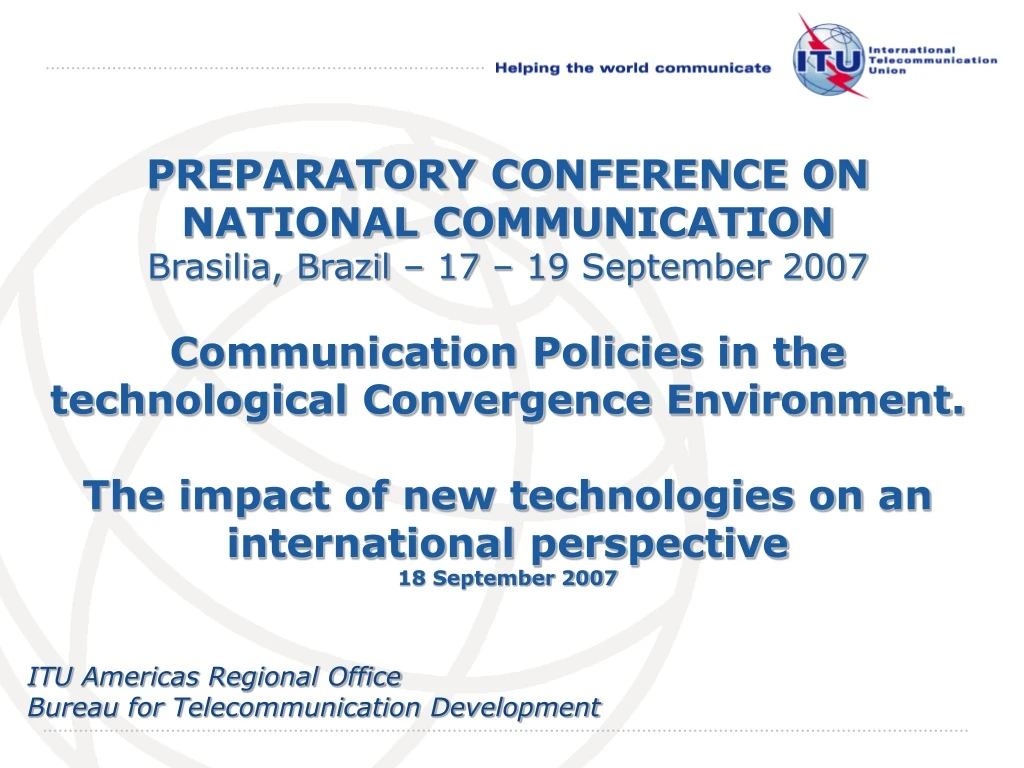 preparatory conference on national communication